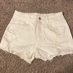 White denim shorts